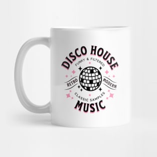 DISCO HOUSE  - Retro Modern Disco Ball (Black/Pink) Mug
